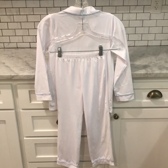 LTC Boutique Pajama Set Boys 8 White Blue Embroidered T Initial New with Tags - Picture 5 of 7